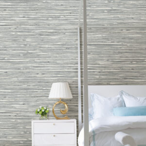 Bellport Dark Grey Wooden Slat Wallpaper