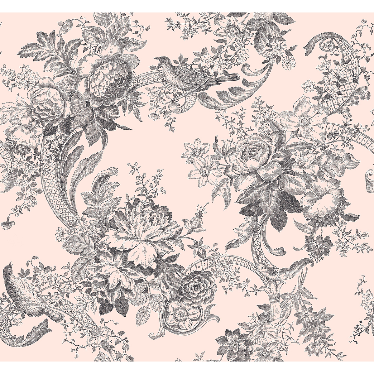 0051091 carmel blush baroque florals wallpaper