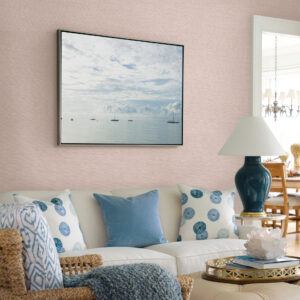 Tiverton Blush Faux Grasscloth Wallpaper