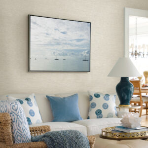 Tiverton Bone Faux Grasscloth Wallpaper