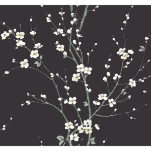 0051109 monterey black floral branch wallpaper