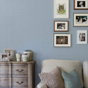Marblehead Bluebell Crosshatched Grasscloth Wallpaper