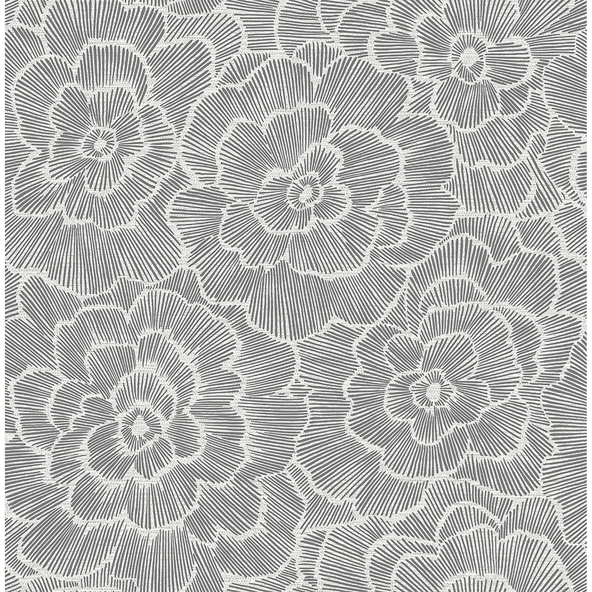 0051407 periwinkle grey textured floral wallpaper