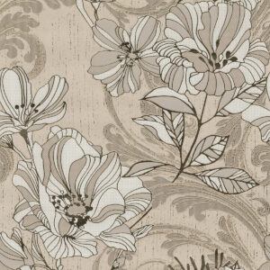 Selene Gold Mucha Floral Wallpaper