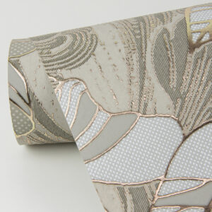 Selene Gold Mucha Floral Wallpaper