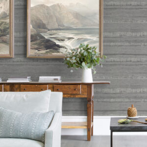 Rakasa Pewter Distressed Stripe Wallpaper