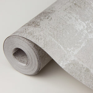 Varak Silver Checkerboard Wallpaper