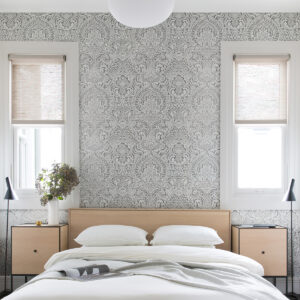 Artemis Platinum Floral Damask Wallpaper