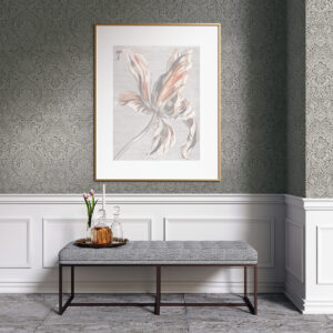 Artemis Pewter Floral Damask Wallpaper