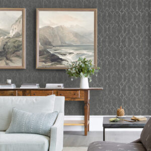 Ziva Silver Trellis Wallpaper