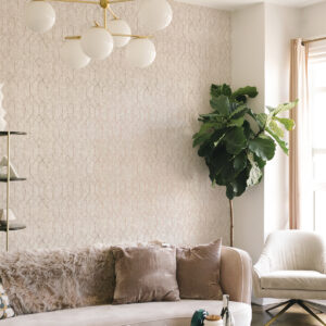 Ziva Rose Gold Trellis Wallpaper