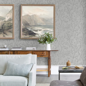 Koura Platinum Budding Branches Wallpaper