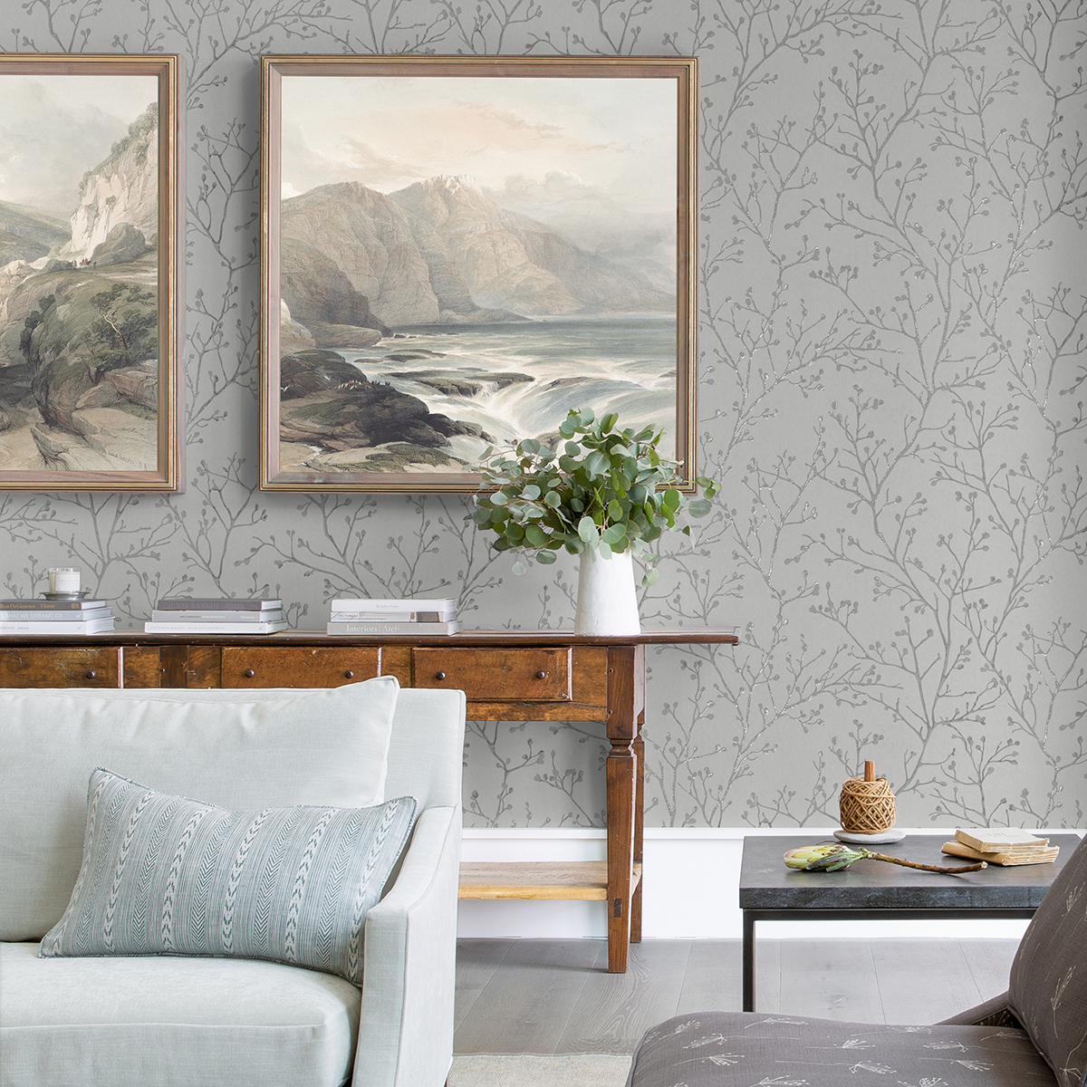 Koura Platinum Budding Branches Wallpaper - Image 3