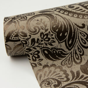Artemis Espresso Floral Damask Wallpaper
