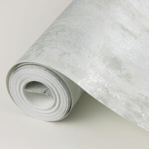 Deimos Silver Distressed Texture Wallpaper