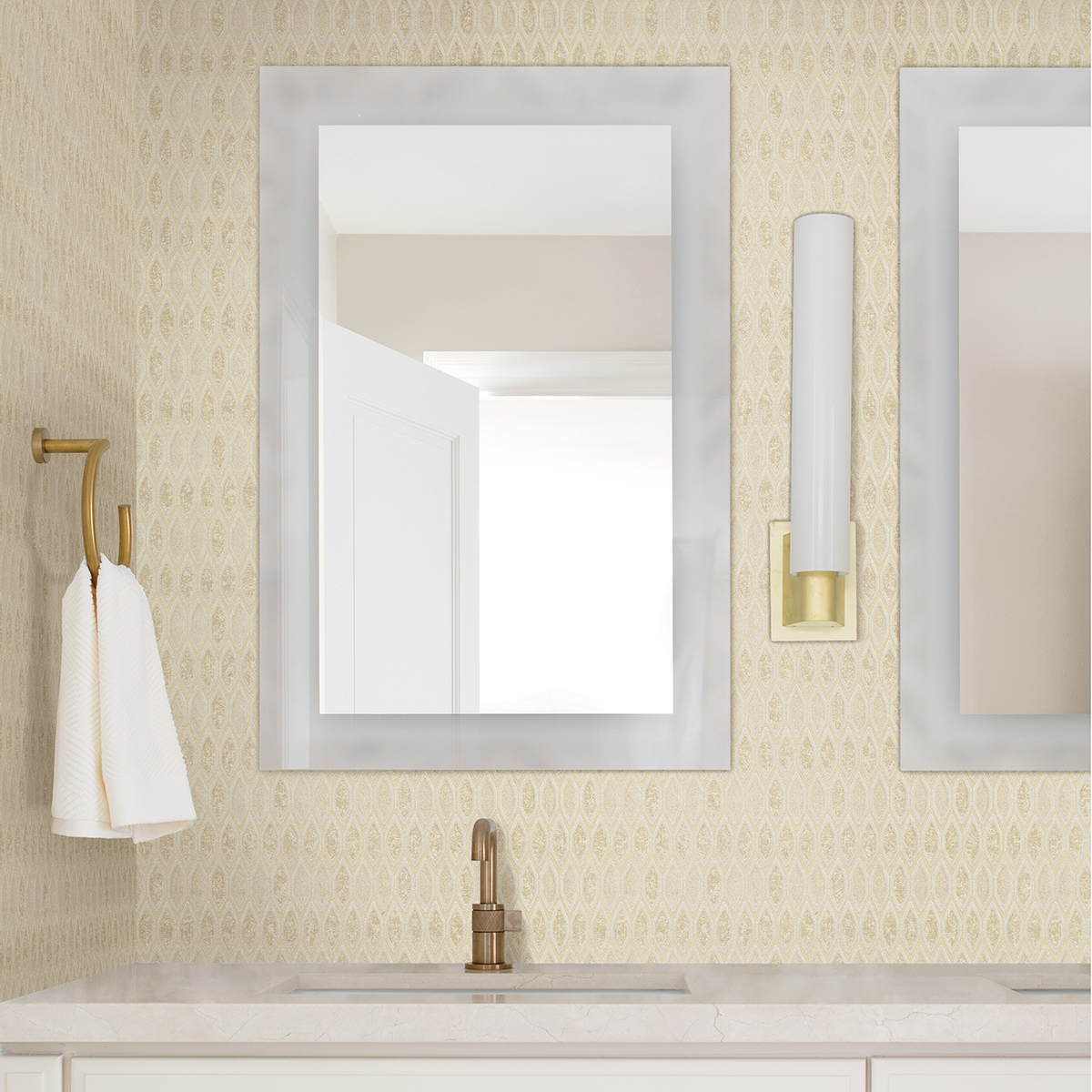 Damour Gold Hexagon Ogee Wallpaper - Image 3