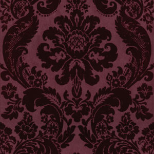 0053000 shadow merlot flocked damask wallpaper