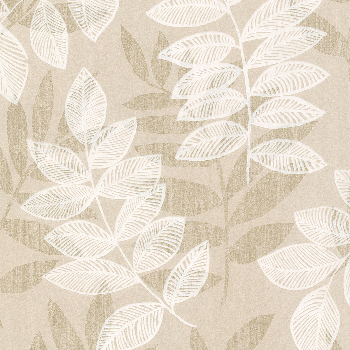 0053008 chimera champagne flocked leaf wallpaper