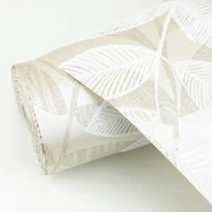 Chimera Champagne Flocked Leaf Wallpaper