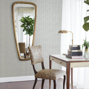 Wancahi Grey Grasscloth Wallpaper