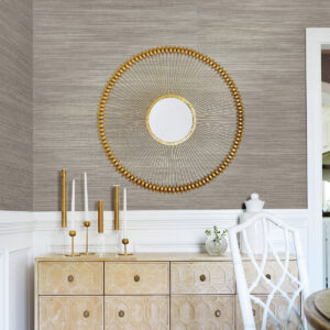 Tagum Grey Grasscloth Wallpaper
