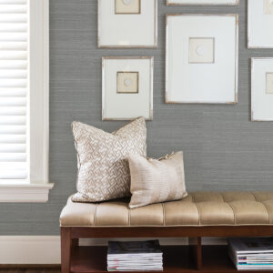 Binan Grey Grasscloth Wallpaper