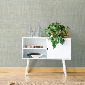 Samai Aquamarine Grasscloth Wallpaper