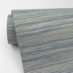 Pattaya Blue Grasscloth Wallpaper
