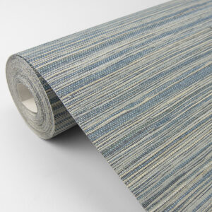 Pattaya Blue Grasscloth Wallpaper