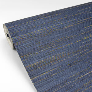 Pattini Indigo Grasscloth Wallpaper