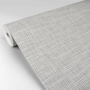 In the Loop Grey Faux Grasscloth Wallpaper