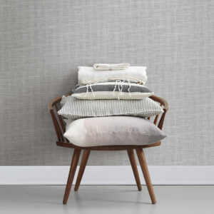 In the Loop Grey Faux Grasscloth Wallpaper