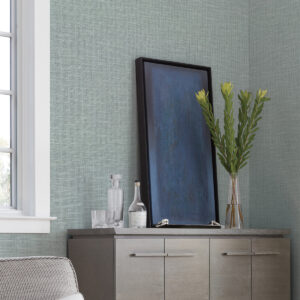 In the Loop Sage Faux Grasscloth Wallpaper