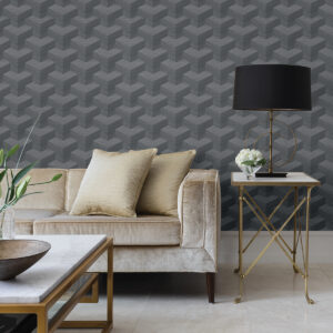 Y Knot Slate Geometric Texture Wallpaper