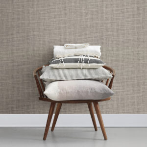 In the Loop Cream Faux Grasscloth Wallpaper