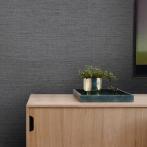 Essence Dark Grey Linen Texture Wallpaper