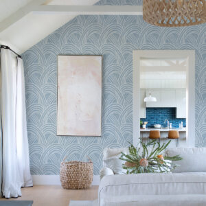 Farrah Blue Geometric Wallpaper