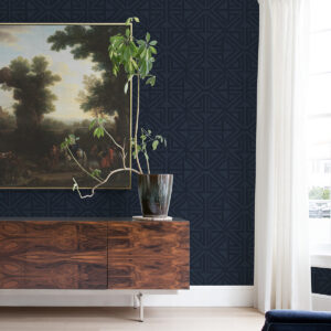 Kachel Indigo Geometric Wallpaper