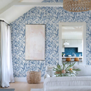 Leandra Indigo Floral Trail Wallpaper