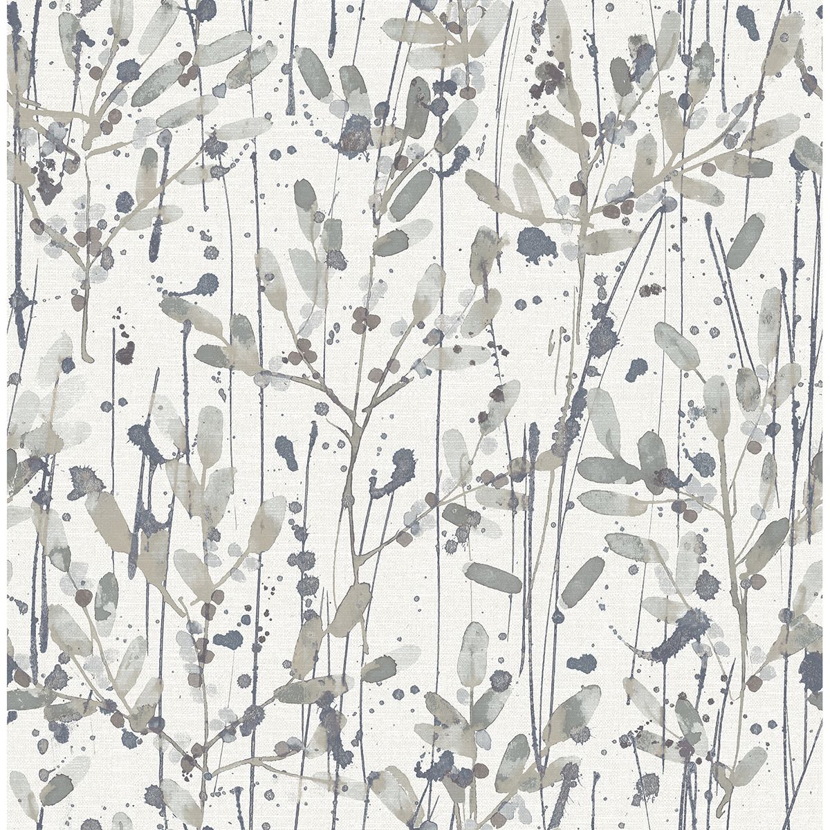 Leandra Grey Floral Trail Wallpaper
