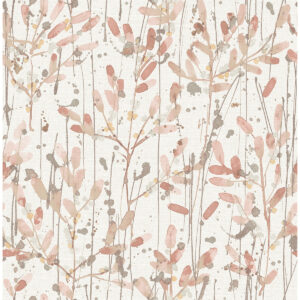 Leandra Coral Floral Trail Wallpaper