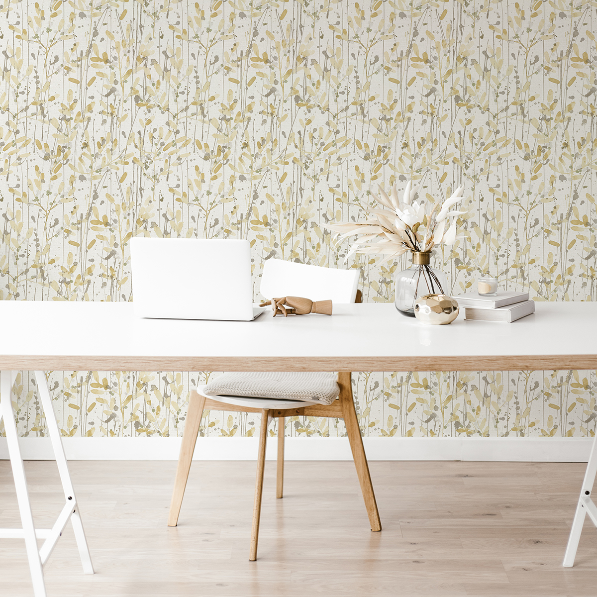 Leandra Yellow Floral Trail Wallpaper - Image 2