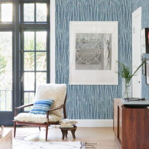 Nazar Indigo Stripe Wallpaper