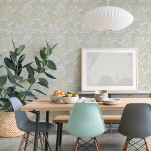 Sorrel Light Grey Botanical Wallpaper