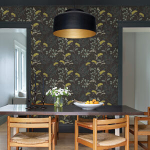 Sorrel Black Botanical Wallpaper