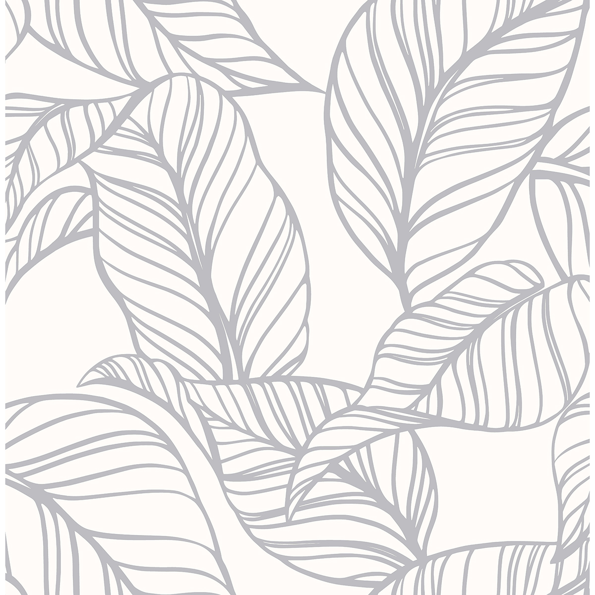 0055115 kagan grey large leaf wallpaper