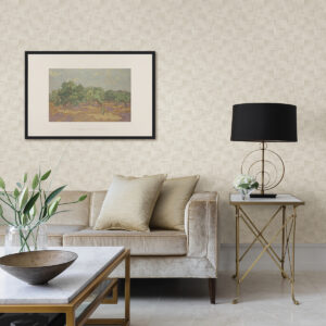 Ting Cream Abstract Woven Wallpaper