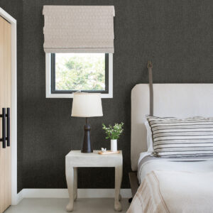 Sydney Charcoal Faux Linen Wallpaper