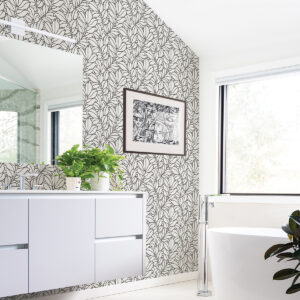 Coraline White Leaf Wallpaper