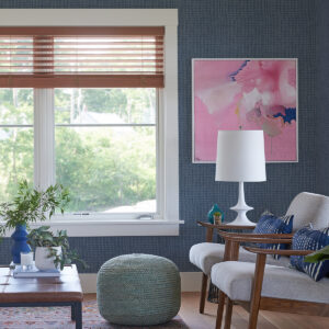 Dunstan Indigo Basketweave Wallpaper
